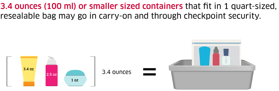 small cosmetics in accepted containers